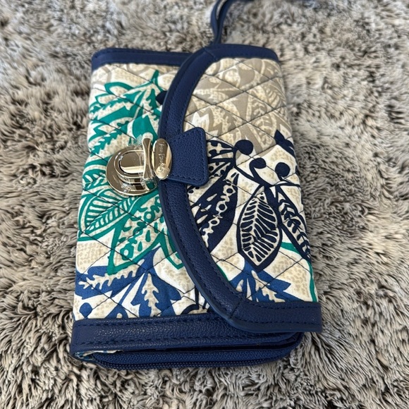 Vera Bradley Blue and Green Floral Wallet, Slightly Used - Picture 7 of 14